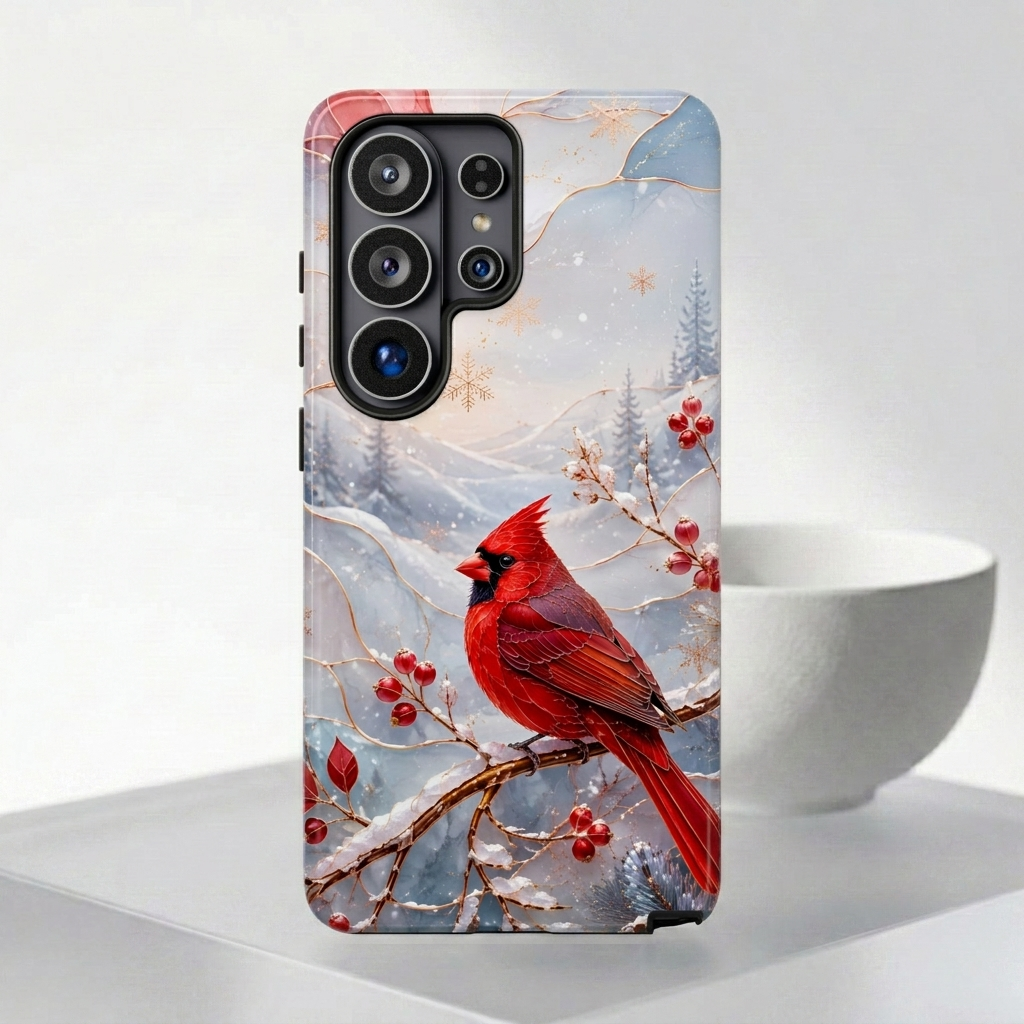 Cardinal Samsung Galaxy Phone Case | Winter Bird iPhone Case