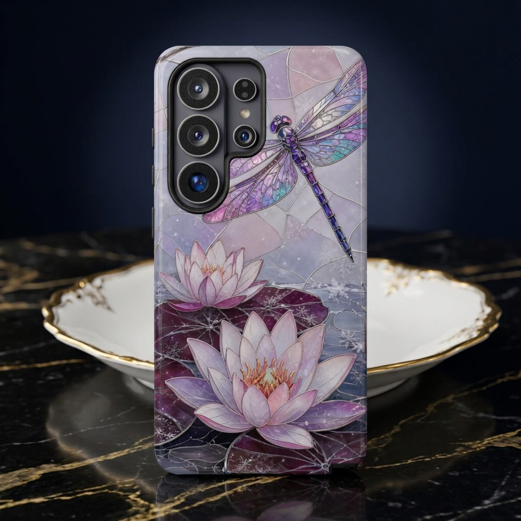 Dragonfly Samsung Galaxy Phone Case | Lotus Flower Phone Case