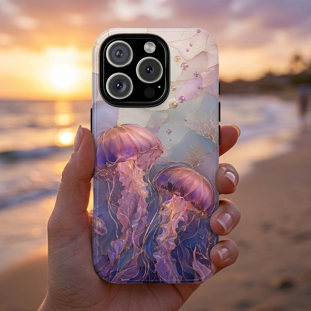 Jellyfish iPhone Case | Stained Glass Ocean iPhone Case
