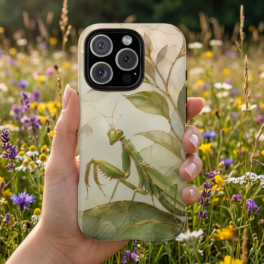 Praying Mantis iPhone Case | Stained Glass Insect iPhone Case