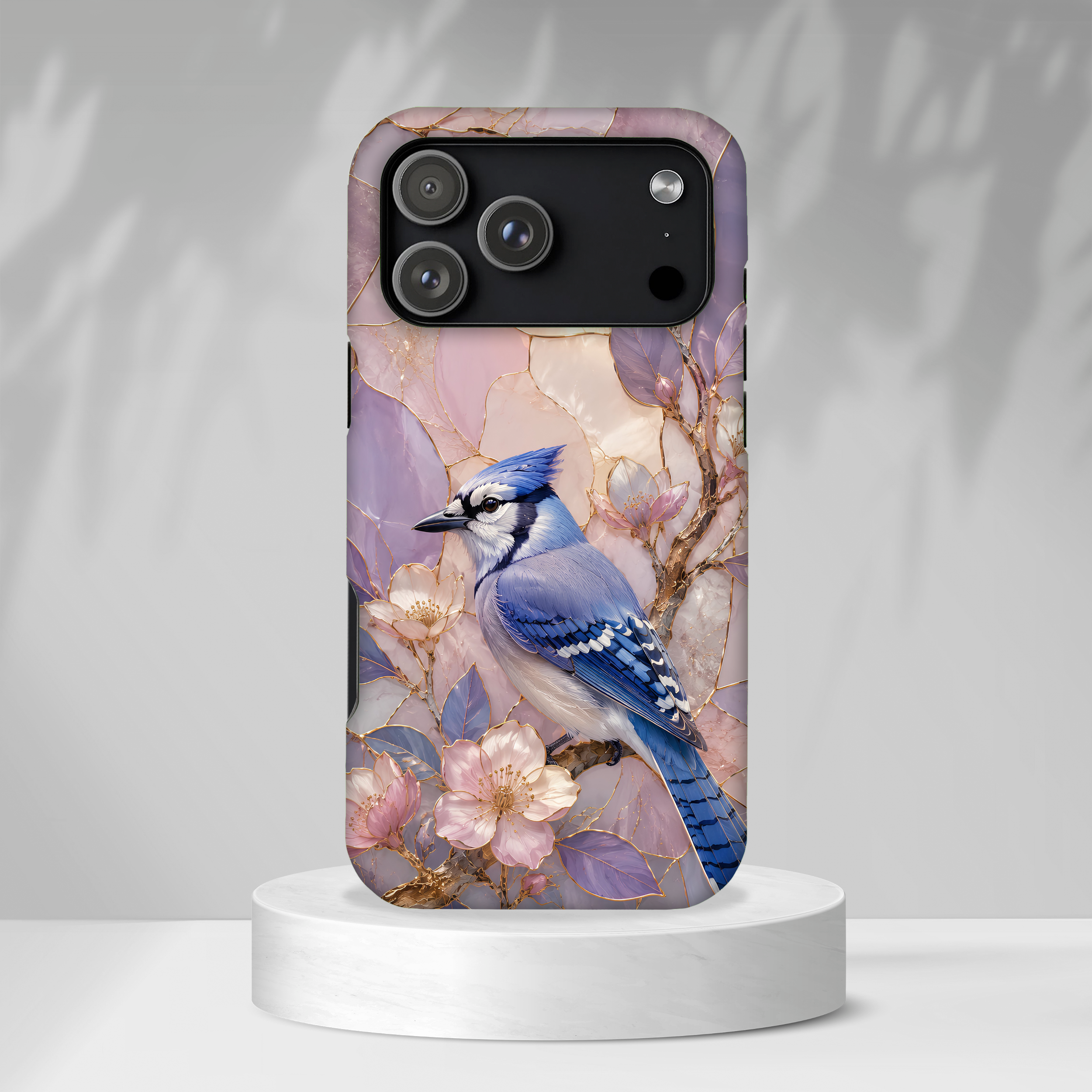 Blue Jay iPhone Case | Bird Floral iPhone Case