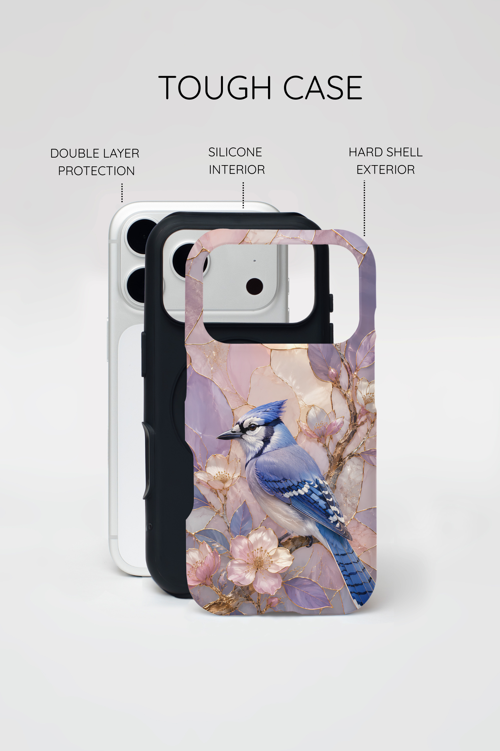 Blue Jay iPhone Case | Bird Floral iPhone Case