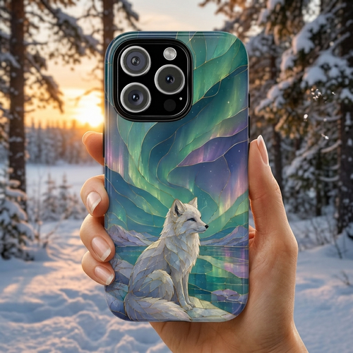 Arctic Fox iPhone Case | Northern Lights iPhone Case