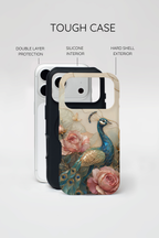 Peacock & Rose iPhone Case | Vintage Floral iPhone Case