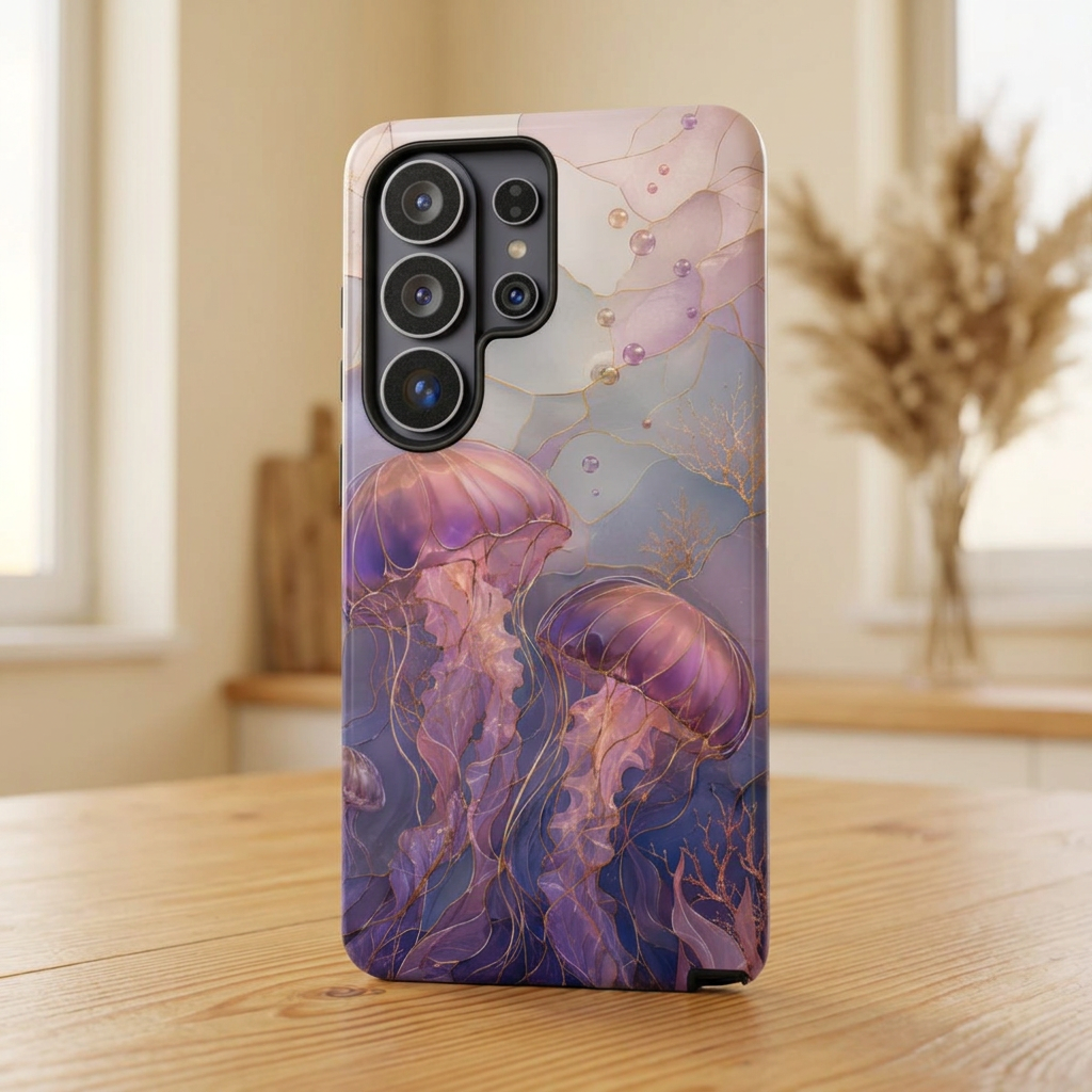 Jellyfish Samsung Galaxy Phone Case | Stained Glass Ocean Phone Case