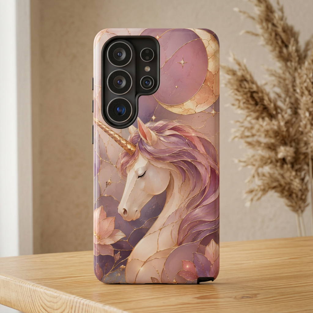 Unicorn Samsung Galaxy Phone Case | Stained Glass Phone Case