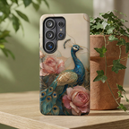 Peacock & Rose Samsung Galaxy Phone Case | Vintage Floral Phone Case