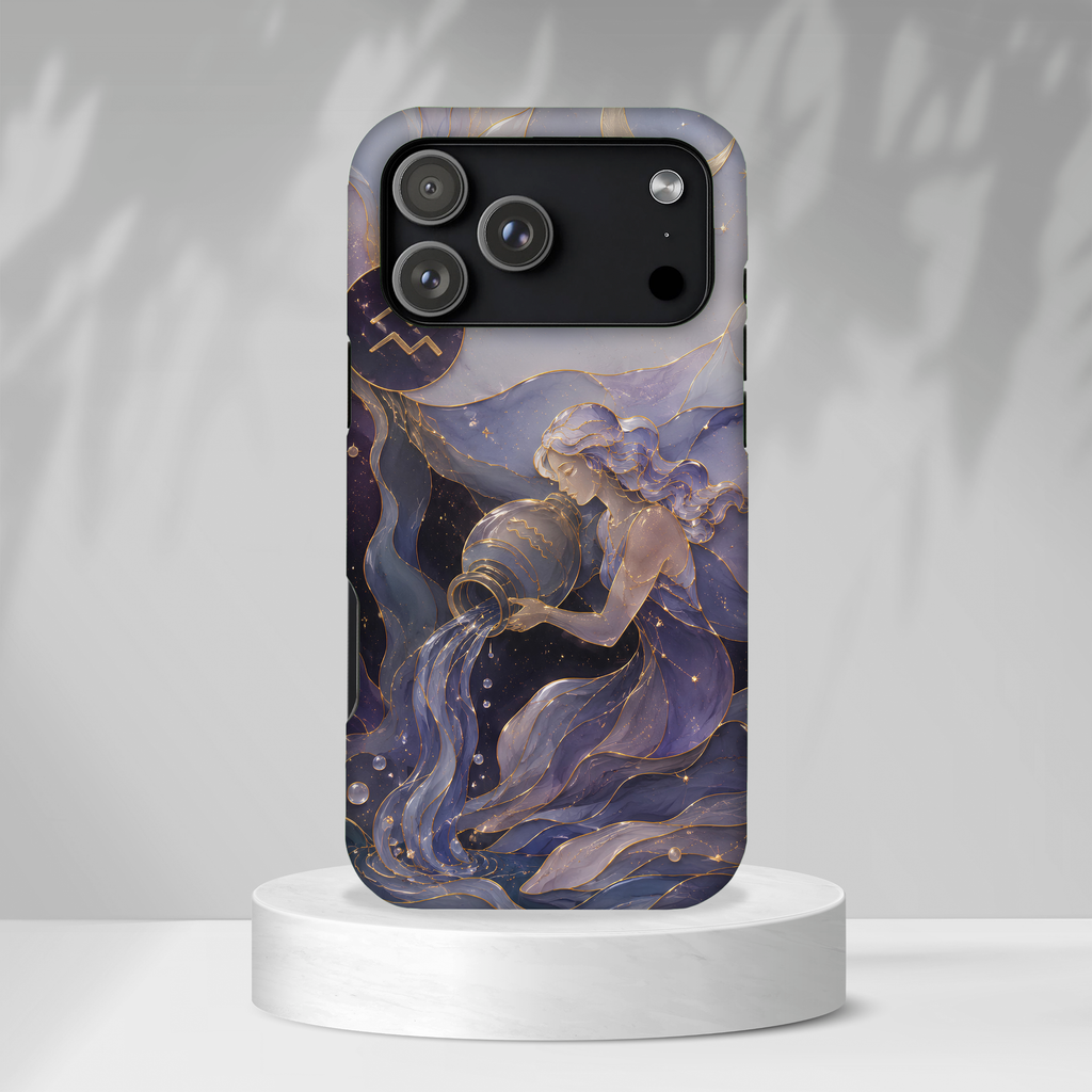 Aquarius Zodiac iPhone Case | Celestial Astrology Gift