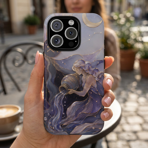 Aquarius Zodiac iPhone Case | Celestial Astrology Gift