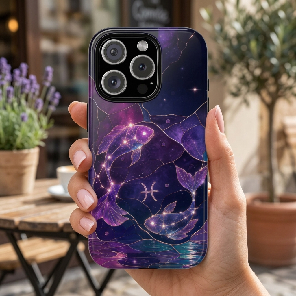 Pisces Zodiac iPhone Case | Celestial Fish iPhone Case