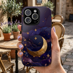 Moon & Stars iPhone Case | Celestial Crescent Moon iPhone Case
