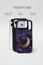 Moon & Stars iPhone Case | Celestial Crescent Moon iPhone Case