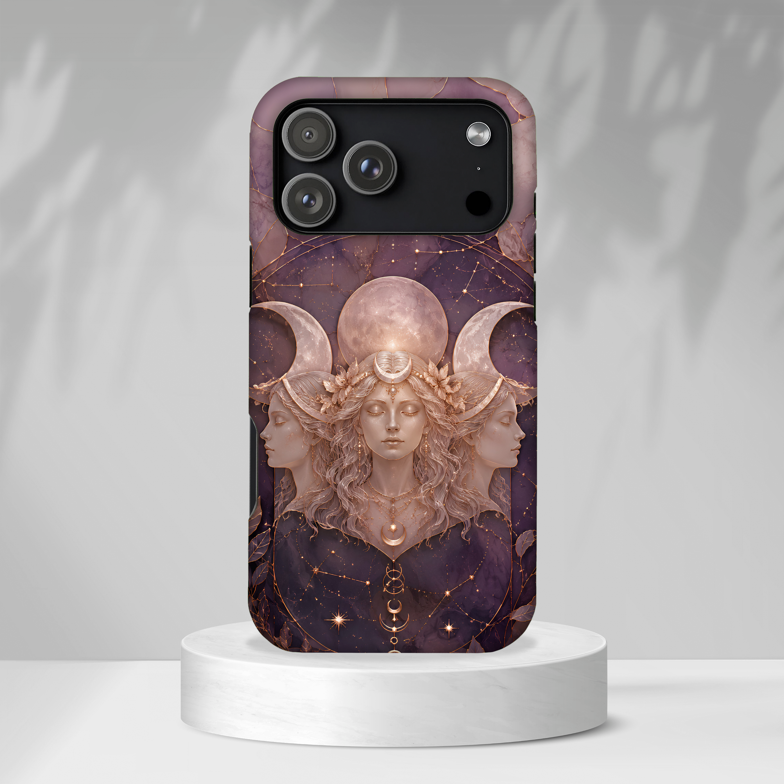 Triple Moon Goddess iPhone Case | Witchy Celestial iPhone Case