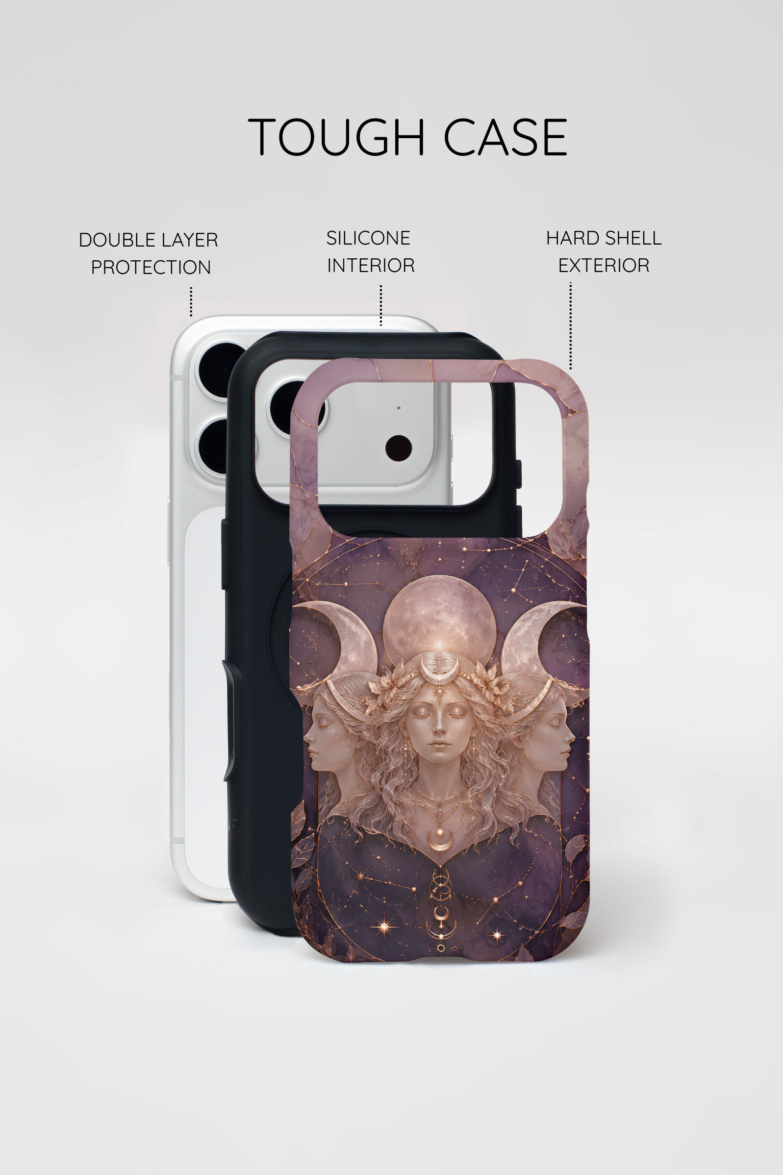 Triple Moon Goddess iPhone Case | Witchy Celestial iPhone Case
