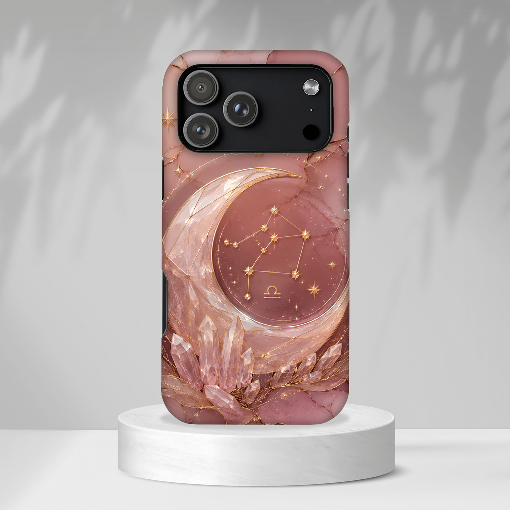 Libra Zodiac iPhone Case | Moon Crystal Astrology iPhone Case