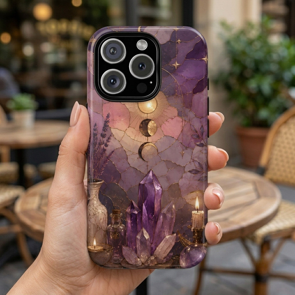 Crystal Moon iPhase Phone Case | Witchy Floral iPhone Case