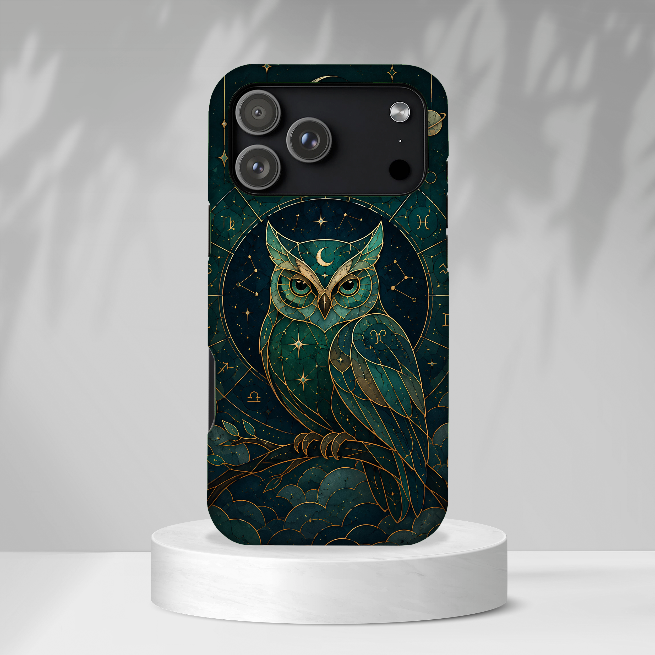 Moonlit Owl iPhone Case | Stained Glass Owl iPhone Case