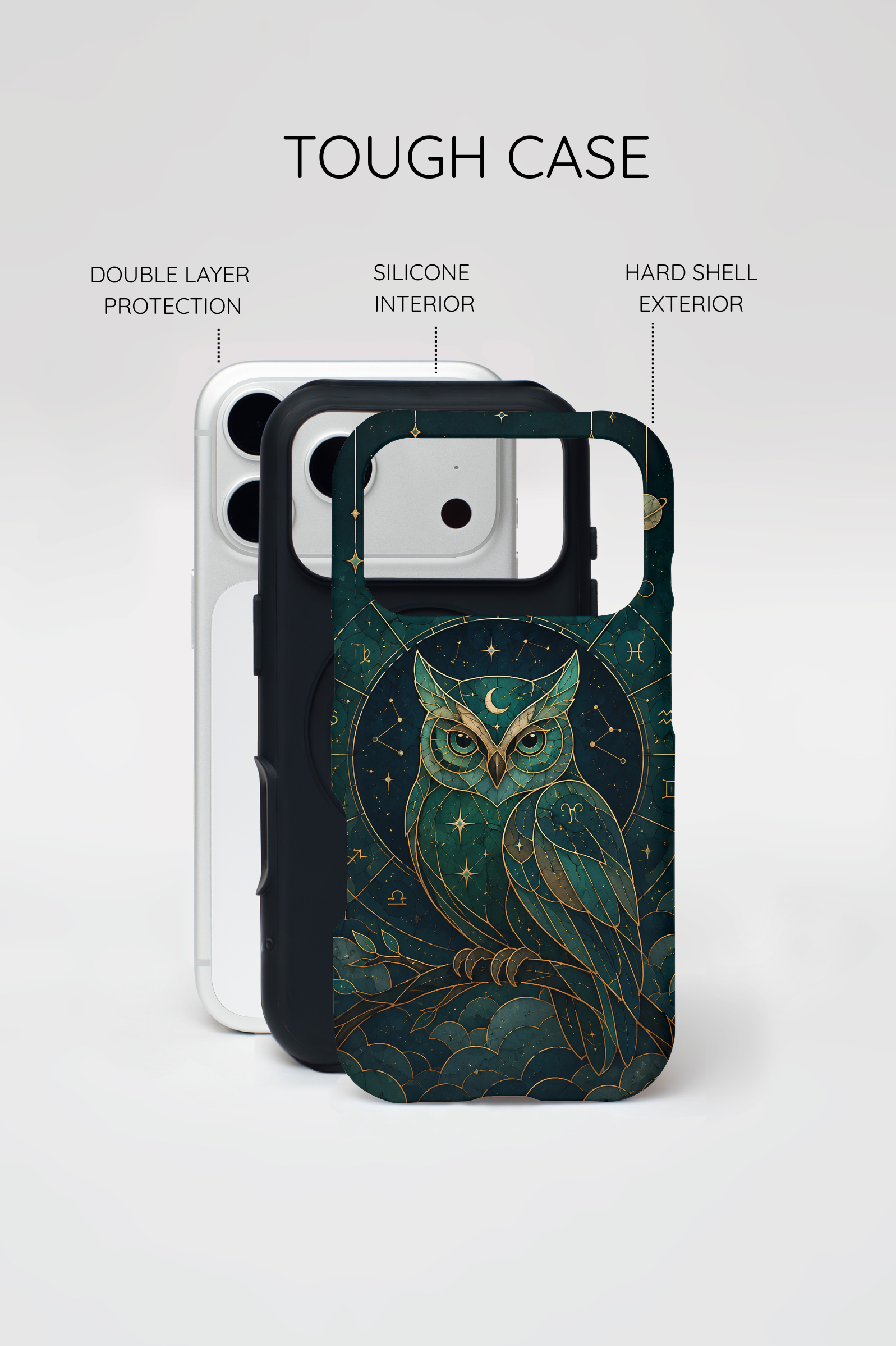 Moonlit Owl iPhone Case | Stained Glass Owl iPhone Case