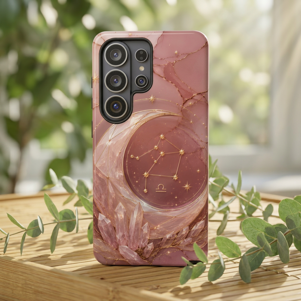 Libra Zodiac Samsung Galaxy Phone Case | Moon Crystal Astrology Phone Case