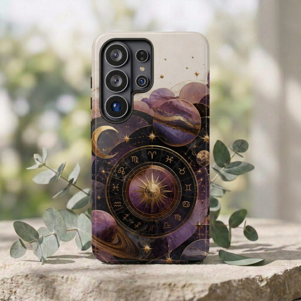 Vintage Zodiac Samsung Galaxy Phone Case | Celestial Moon Astrology Phone Case