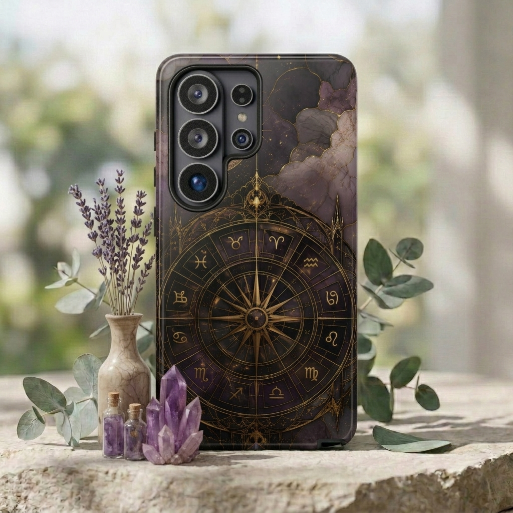 Vintage Astrology Compass Samsung Galaxy Phone Case | Celestial Zodiac Phone Case