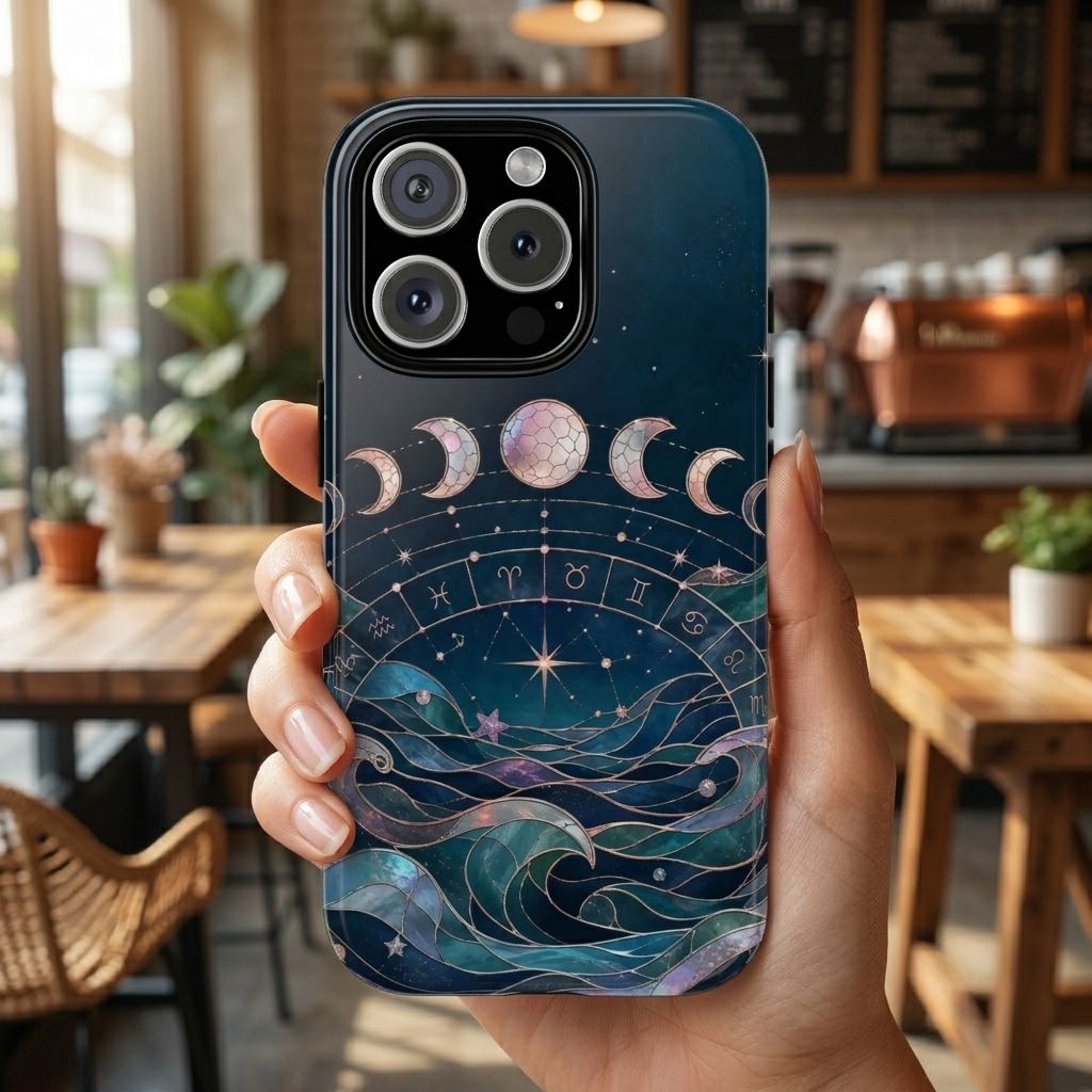 Celestial Zodiac Wheel iPhone Case | Moon Phase iPhone Case