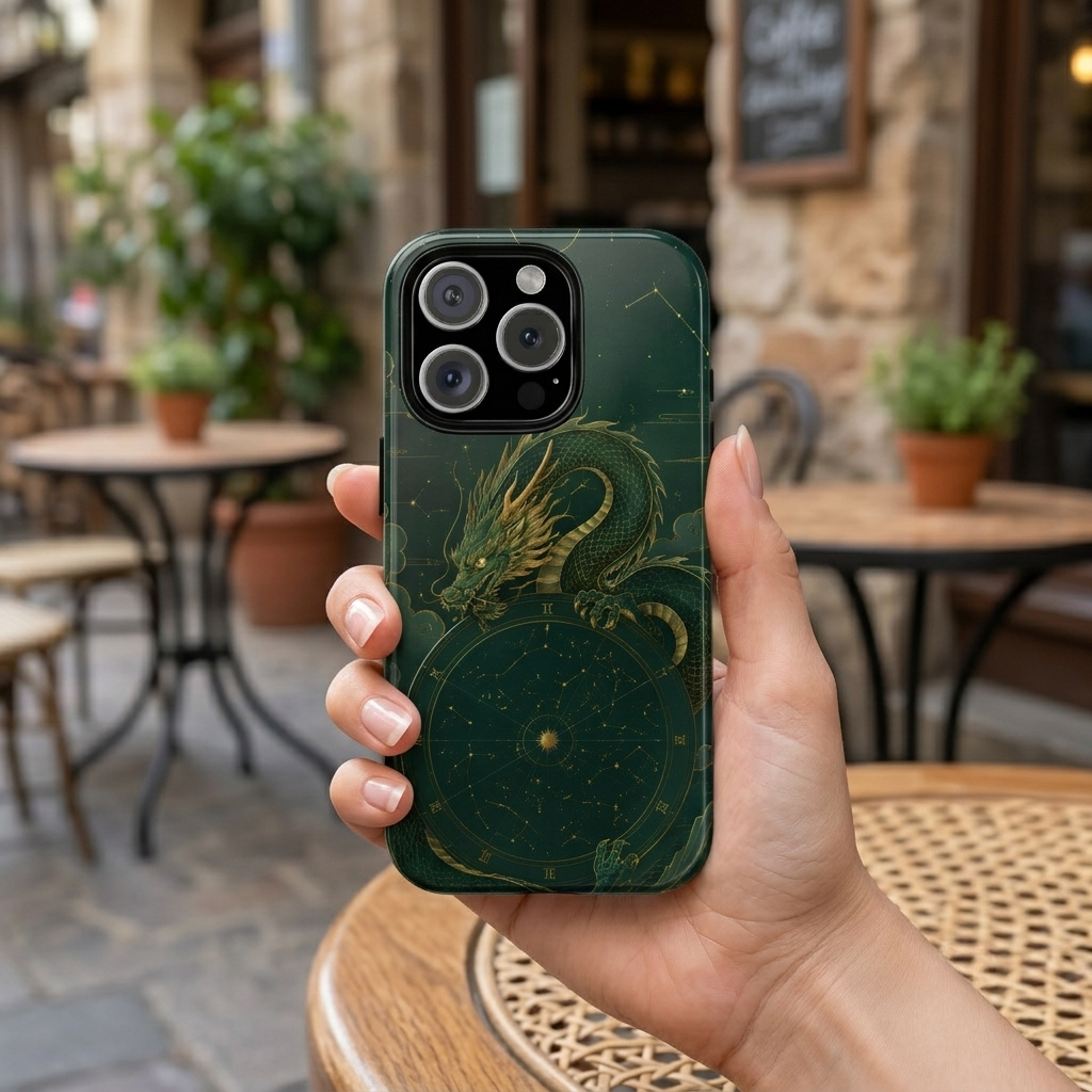 Celestial Dragon iPhone Case | Stained Glass Dragon iPhone Case