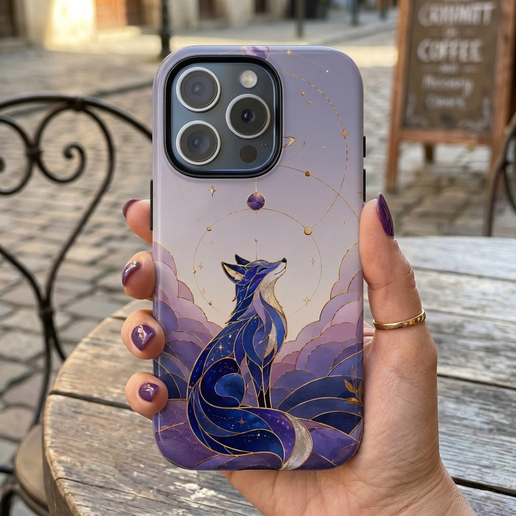 Celestial Fox iPhone Case | Moon Fox iPhone Case