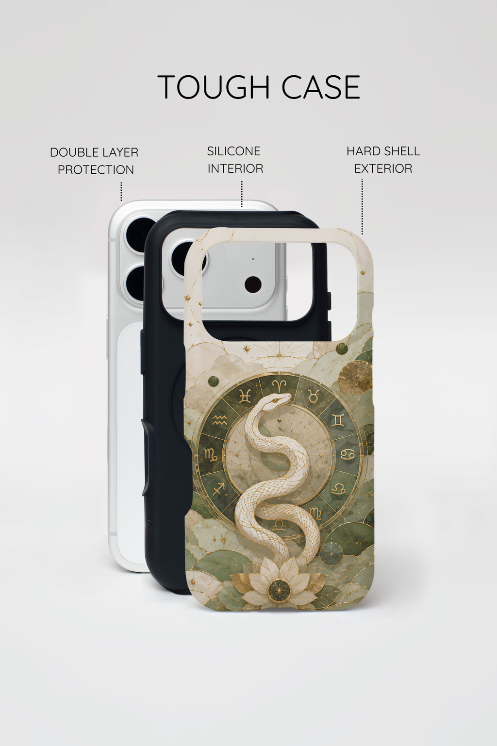 White Snake iPhone Case | Celestial Zodiac iPhone Case