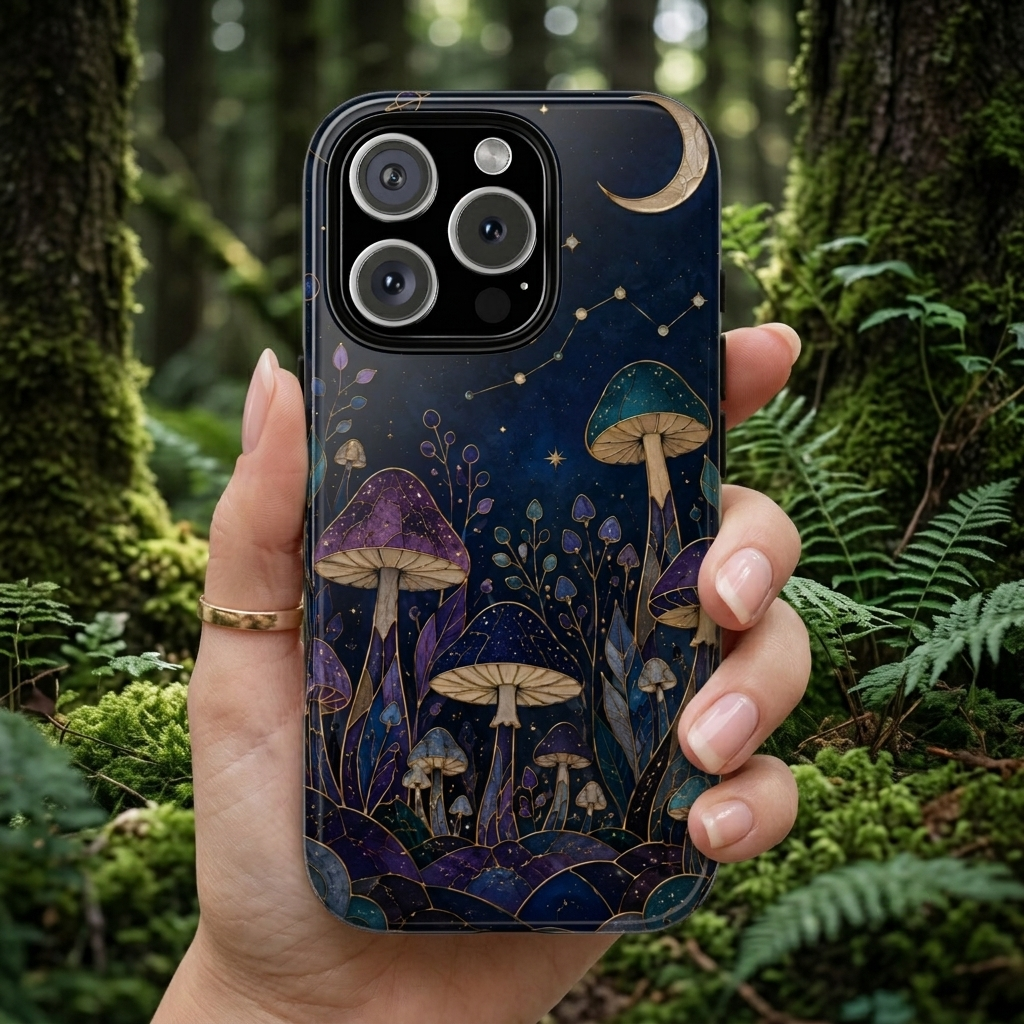Mushroom iPhone Case | Midnight Forest iPhone Case