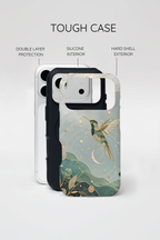 Celestial Hummingbird iPhone Case | Moon & Bird iPhone Case