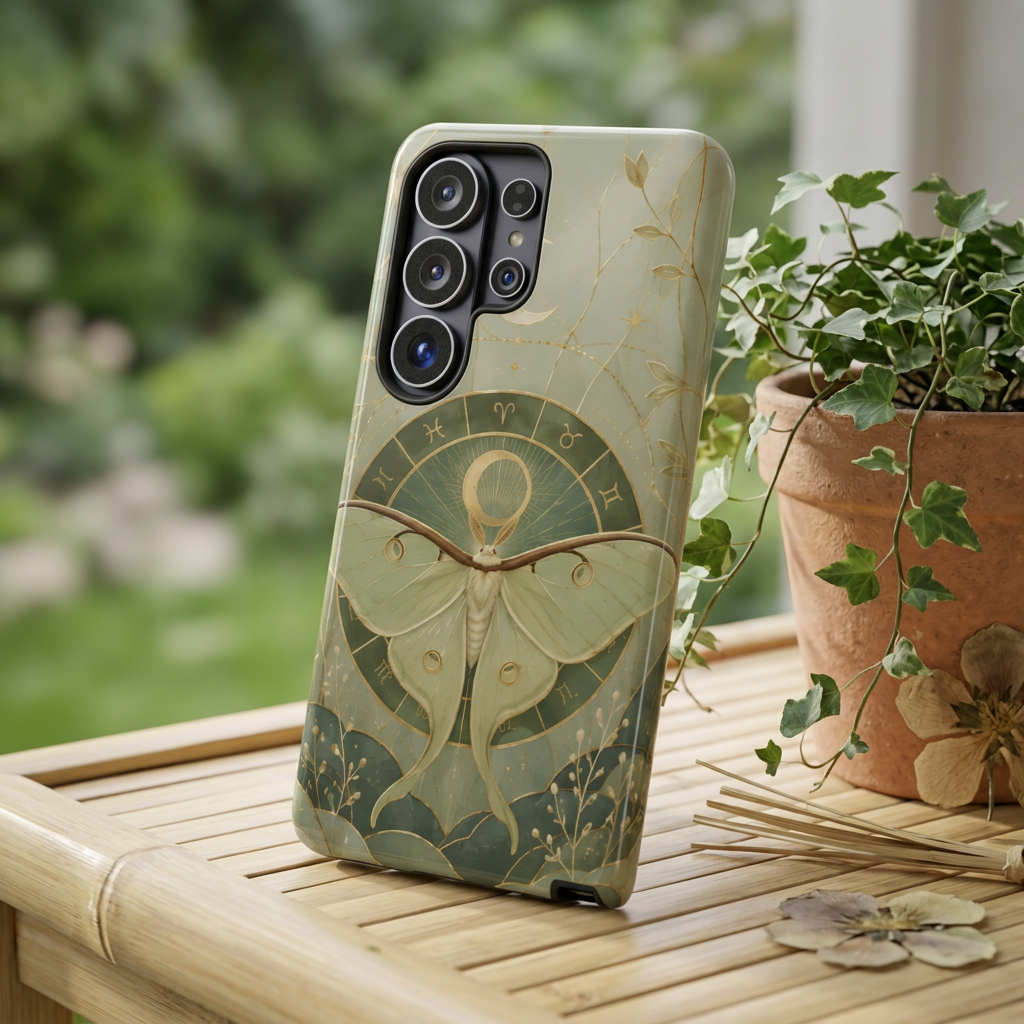Luna Moth Samsung Galaxy Phone Case | Celestial Moth Phone Case