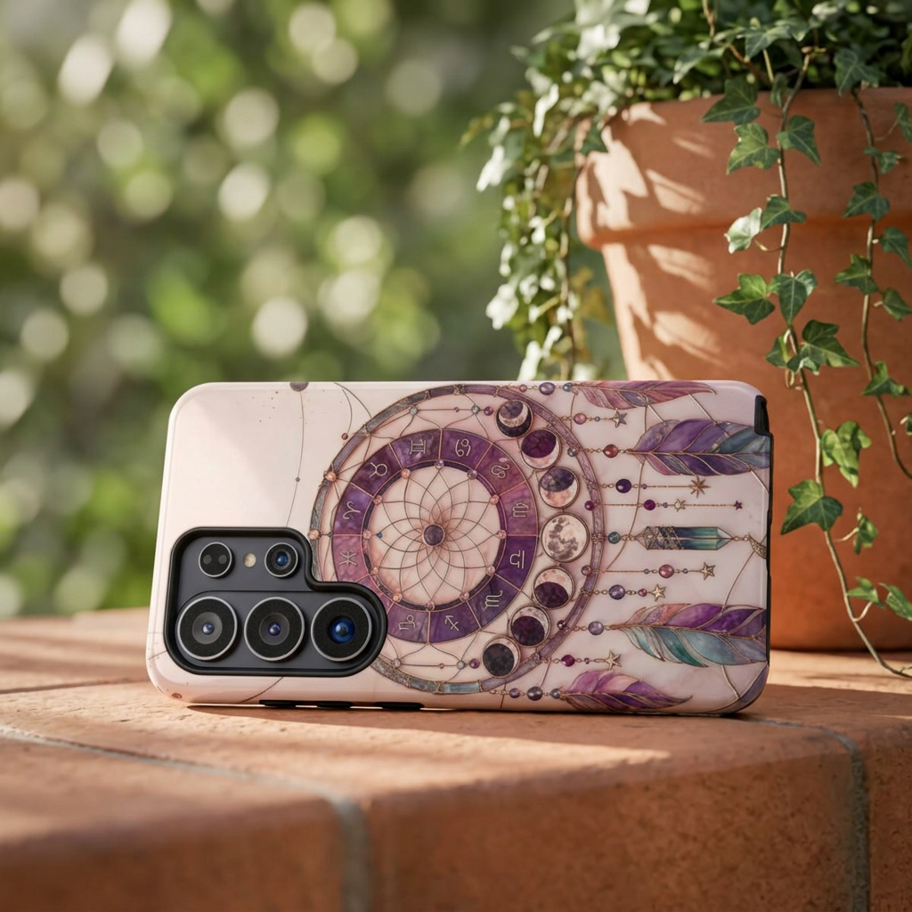 Dreamcatcher Samsung Galaxy Phone Case | Boho Moon Phase Phone Case