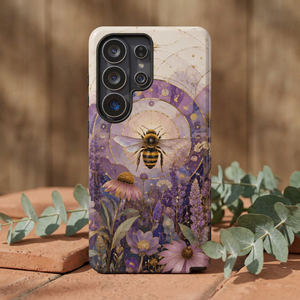 Honey Bee Samsung Galaxy Phone Case | Botanical Bee Phone Case