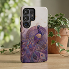 Purple Peacock Samsung Galaxy Phone Case | Celestial Peacock Phone Case