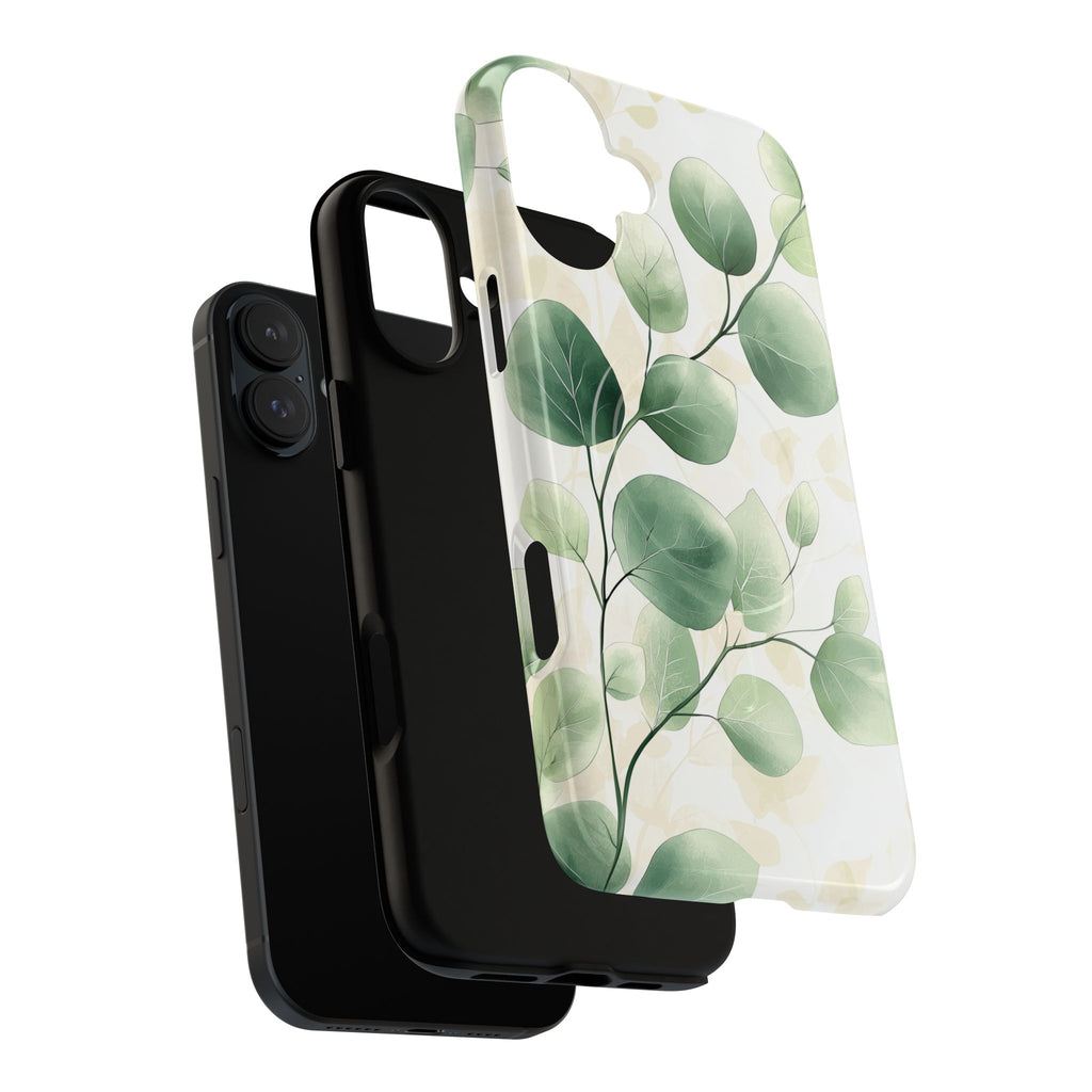 Botanical Eucalyptus Tough MagSafe iPhone Case | Green Watercolour Leaf