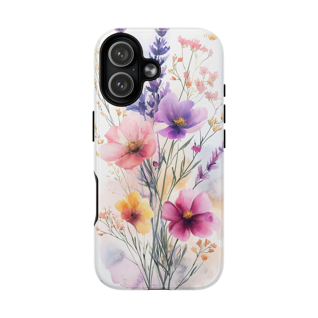 Custodia MagSafe per iPhone con motivo floreale ad acquerello | Bouquet pastello