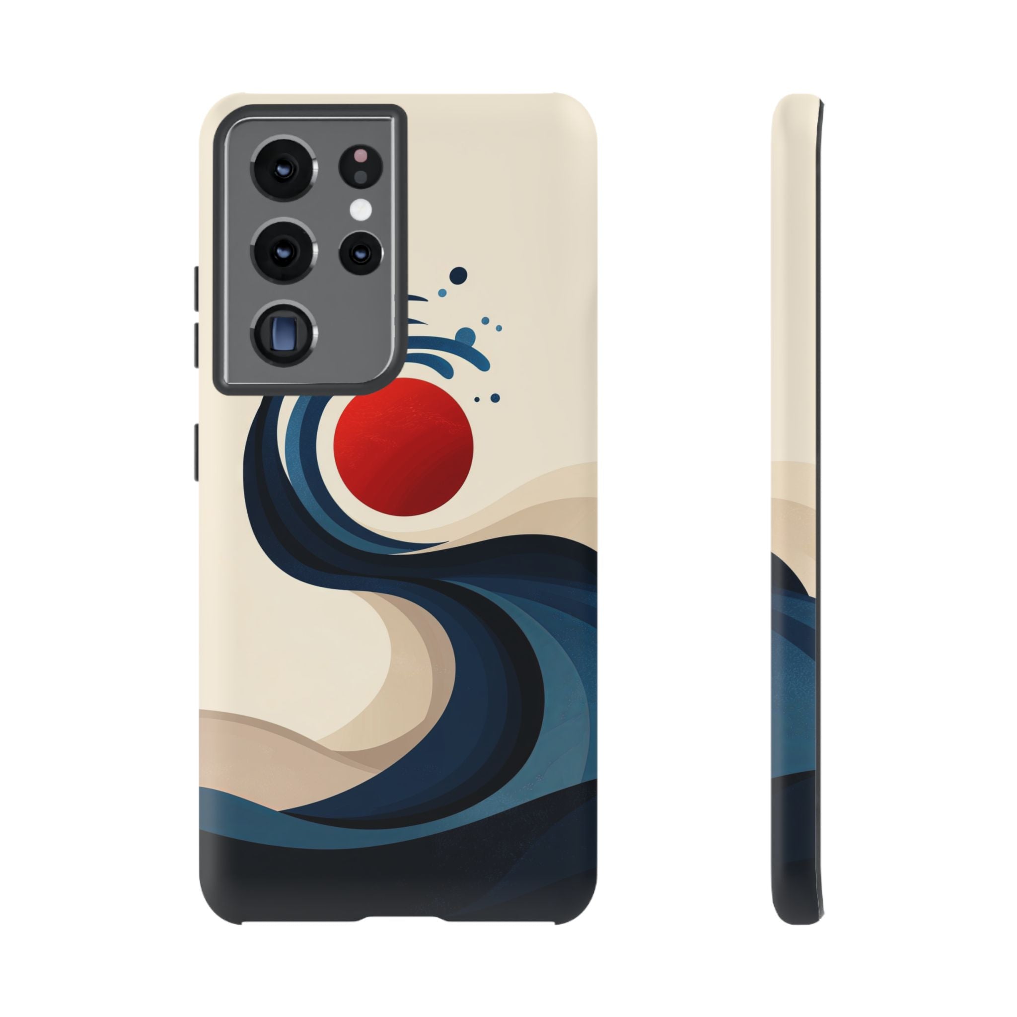 Abstract Wave Samsung Galaxy Case | Red Sun Ocean Art