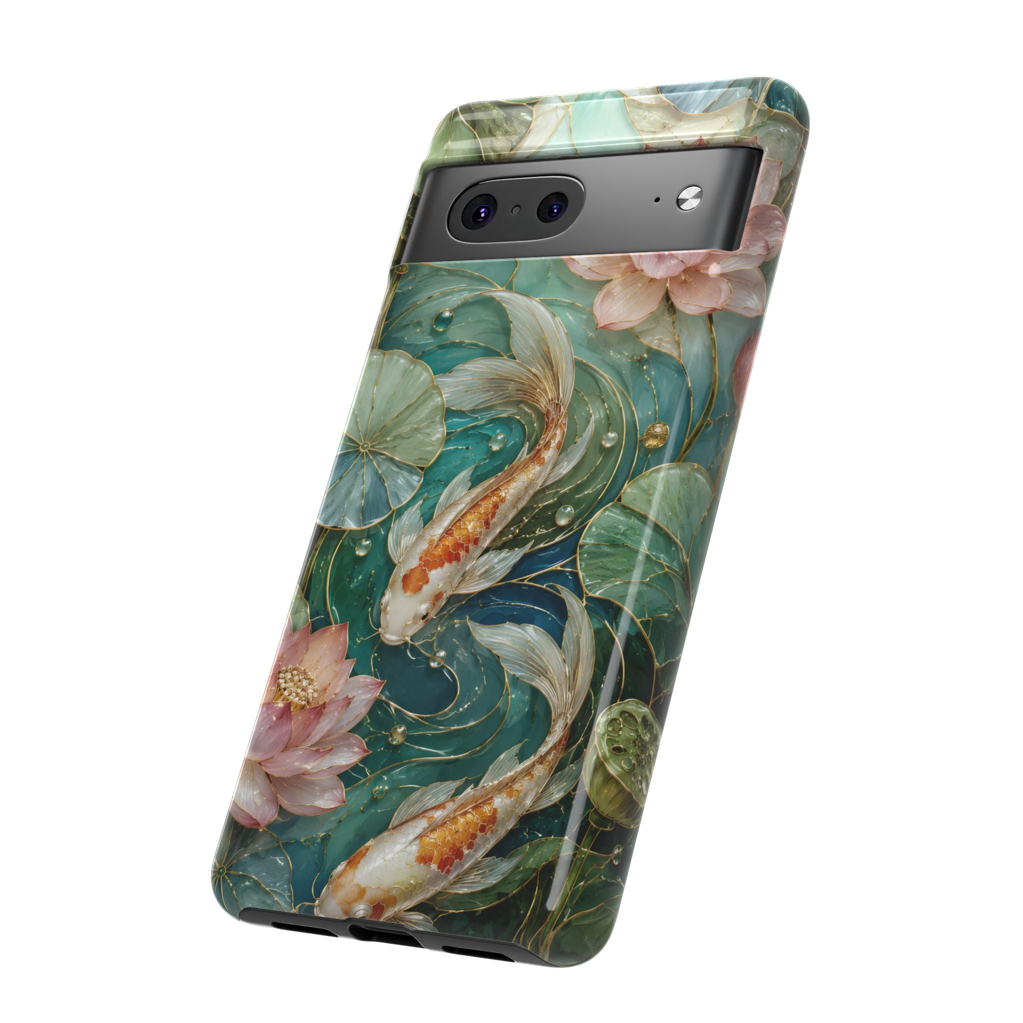 Koi Fish Google Pixel Phone Case | Lotus Pond Art Cover