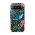 Ocean Creatures Tough  Google Pixel Phone Case | Whale, Octopus & Turtle Underwater Pattern