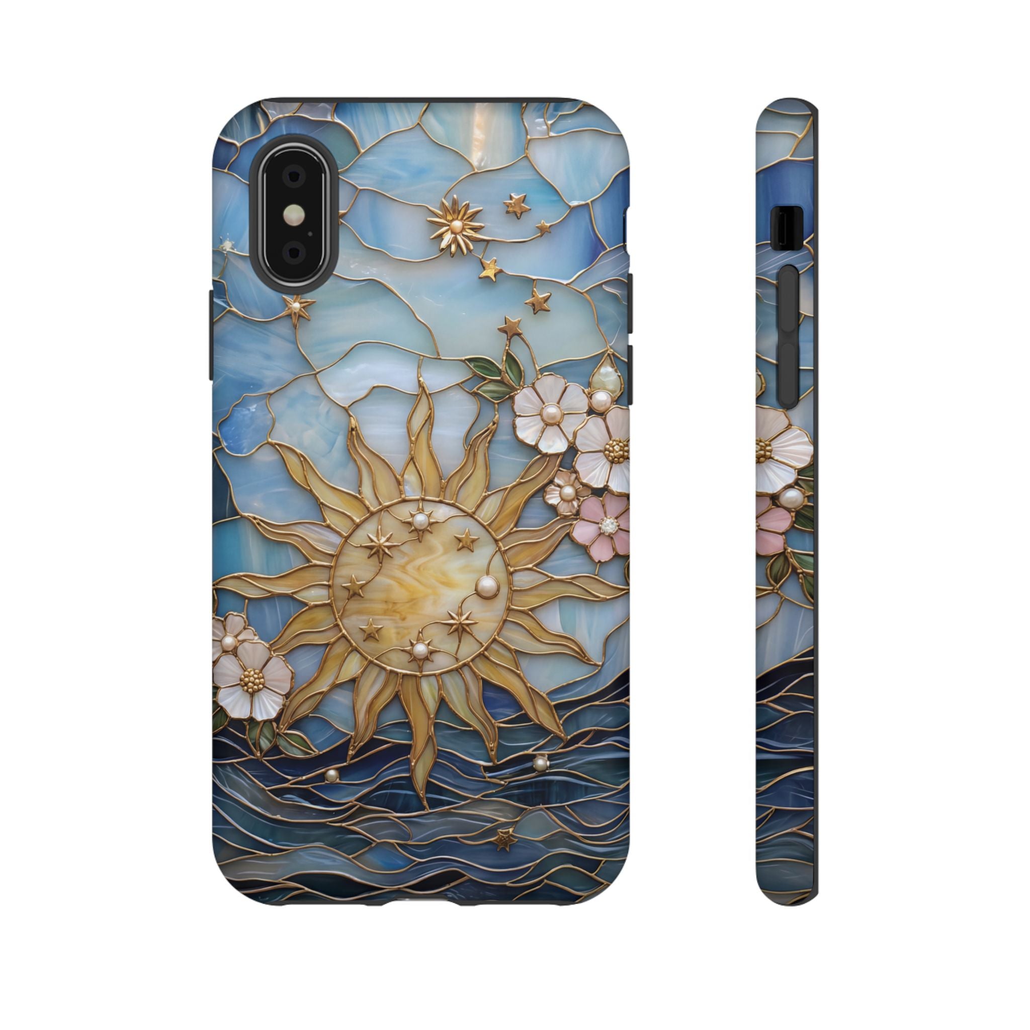 Stained Glass Floral Sun & Sea Tough iPhone Case