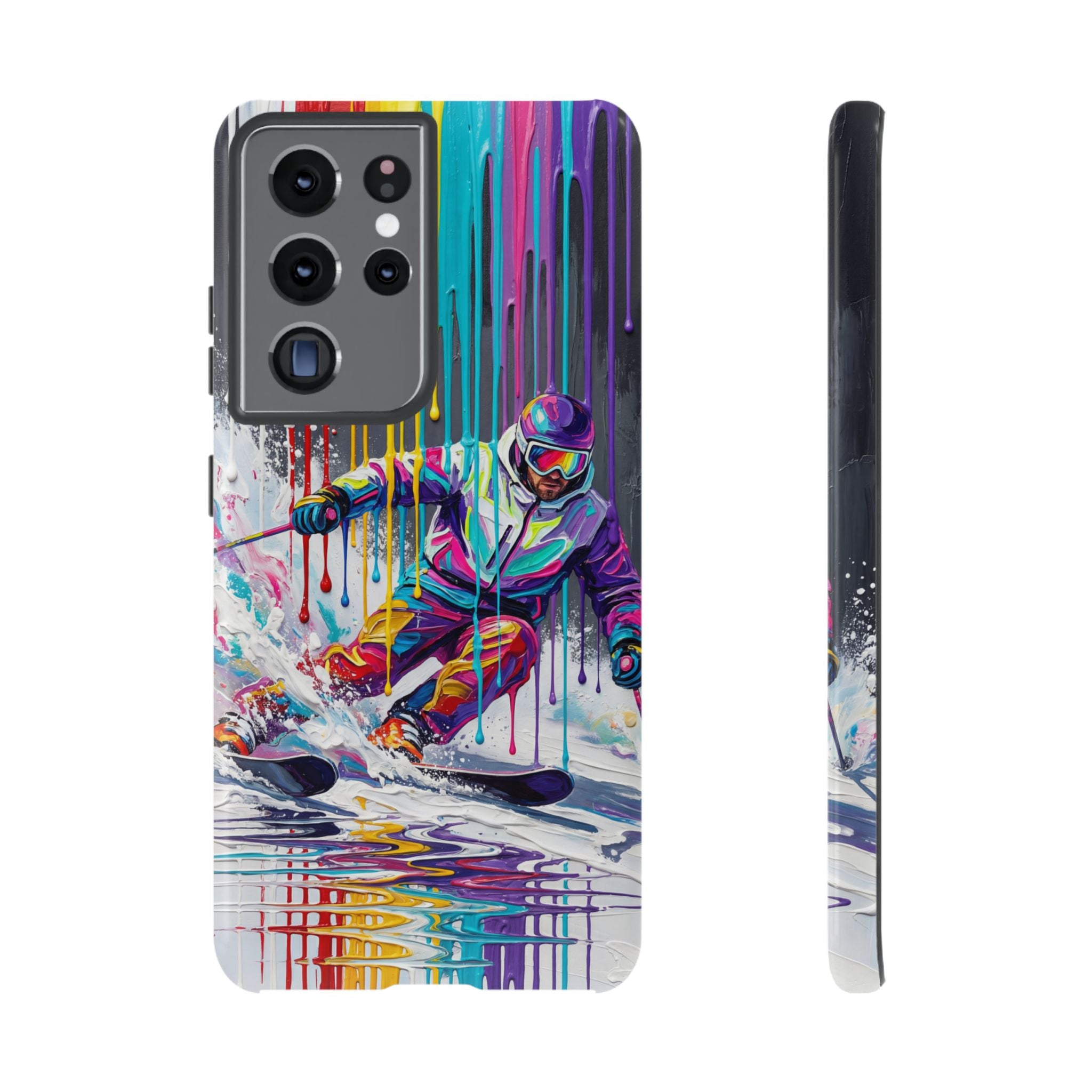 Colourful Skiing Drip Art Tough Samsung Galaxy Phone Case