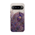 Purple Peacock Google Pixel Phone Case | Celestial Peacock Phone Case