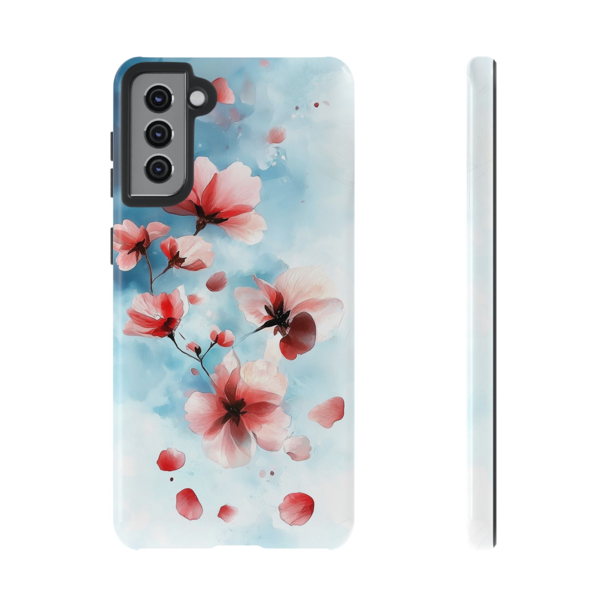 Floral Cherry Blossom Samsung Galaxy Case | Pastel Pink Blue
