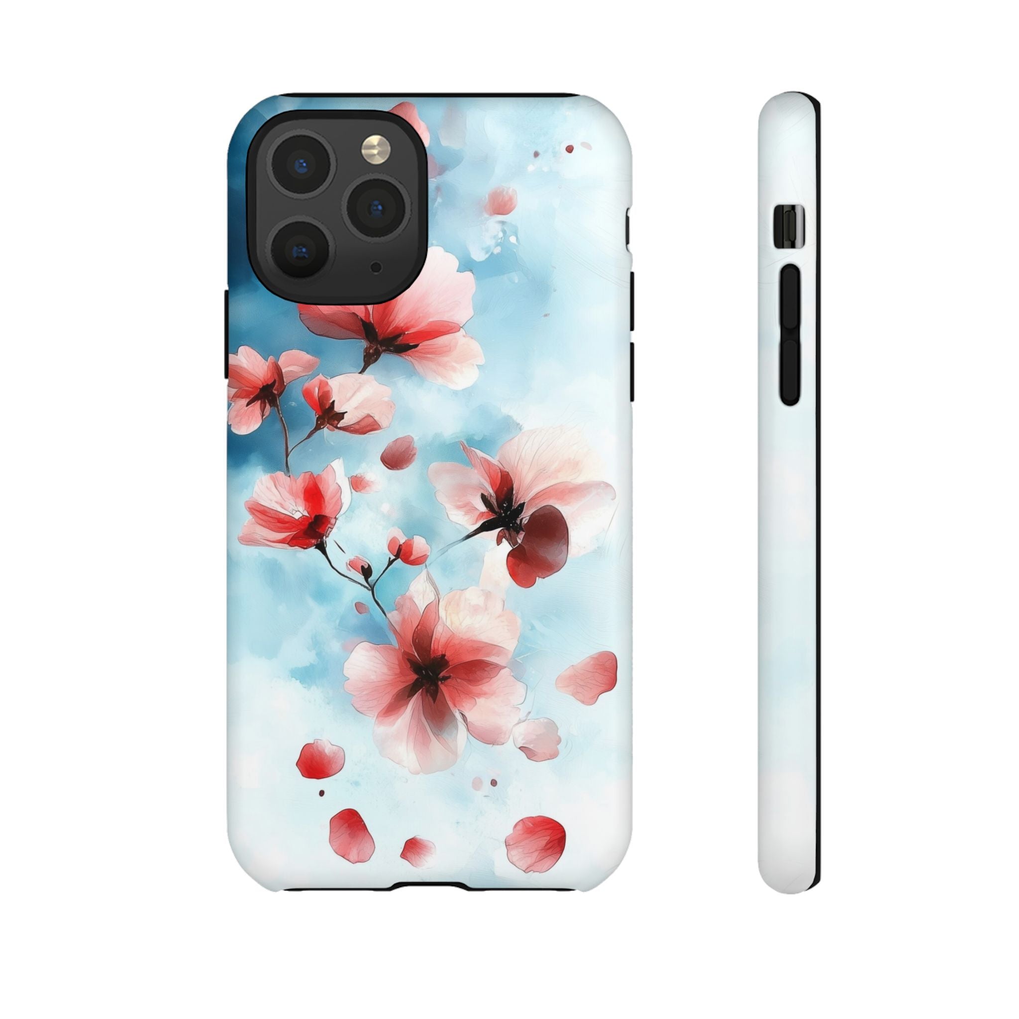 Floral Cherry Blossom iPhone Case | Pastel Pink Blue