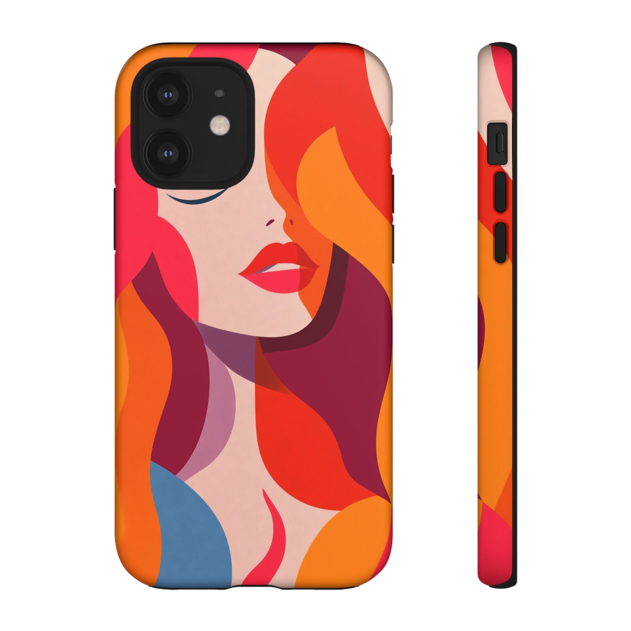 Retro Pop Art Woman iPhone Case | Bold Colourful Abstract Portrait