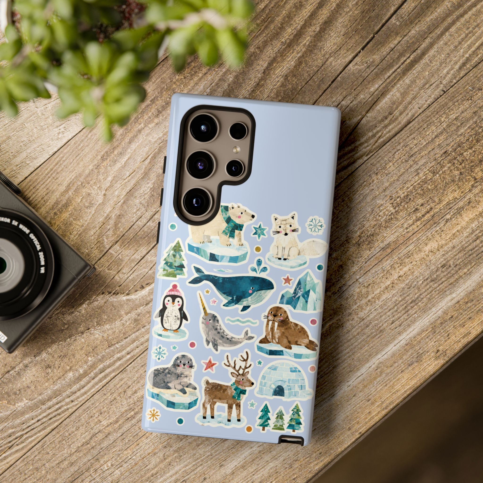 Cute Arctic Animals Tough Samsung Galaxy Phone Case