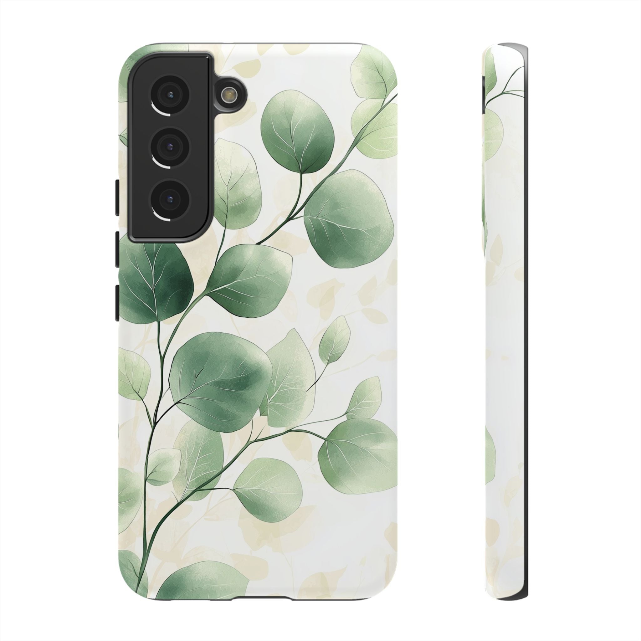 Botanical Eucalyptus Tough Samsung Galaxy Phone Case | Green Watercolour Leaf
