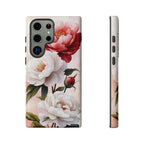 Custodia per Samsung Galaxy con motivo floreale Peony | Rosa bianca vintage