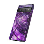 Purple Vortex Tough Google Pixel Case — Abstract Spiral Protective Cover